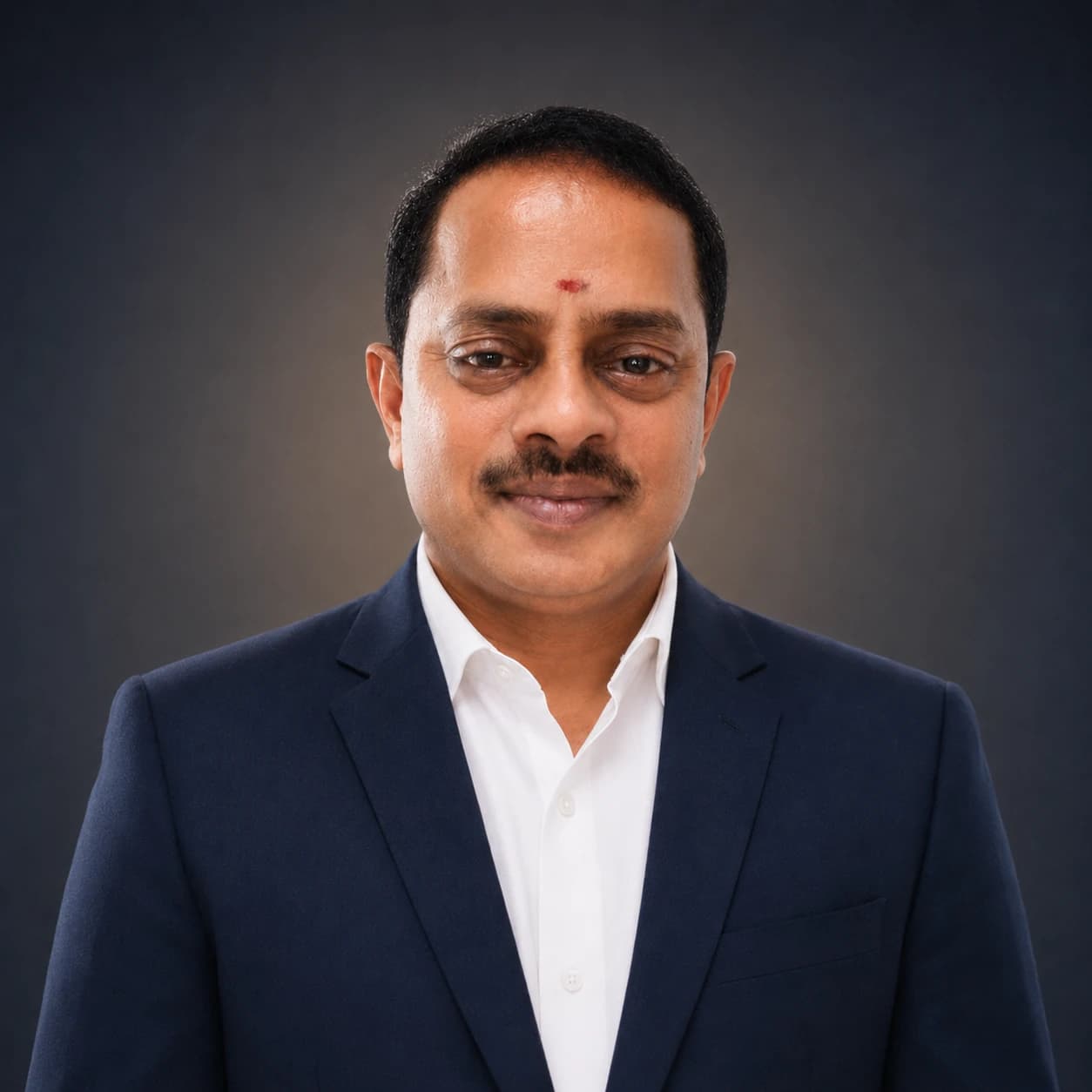 Portrait of Neelajalam Veeranki, Chairman and Managing Director of Blue Water Film Productions International